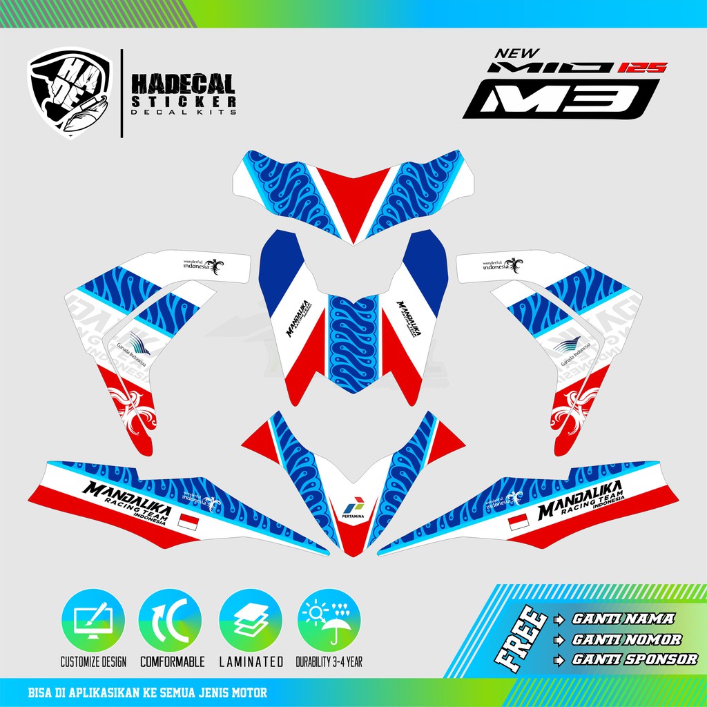 DECAL STICKER MIO M3 MANDALIKA
