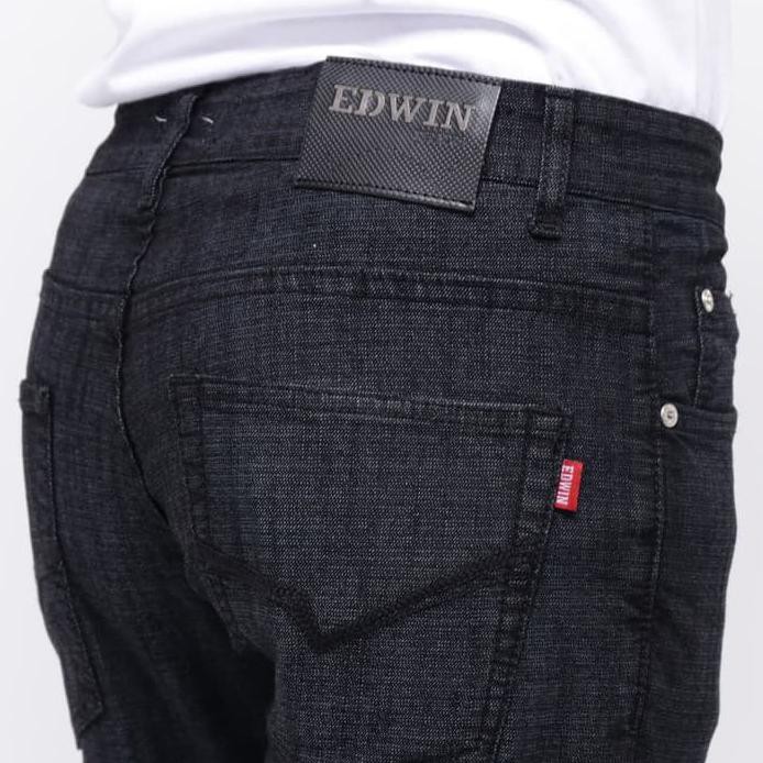 Edwin Celana Jeans Edw-115-01 Regular Fit Pria Panjang Hitam - Hitam, 30 Top Quality
