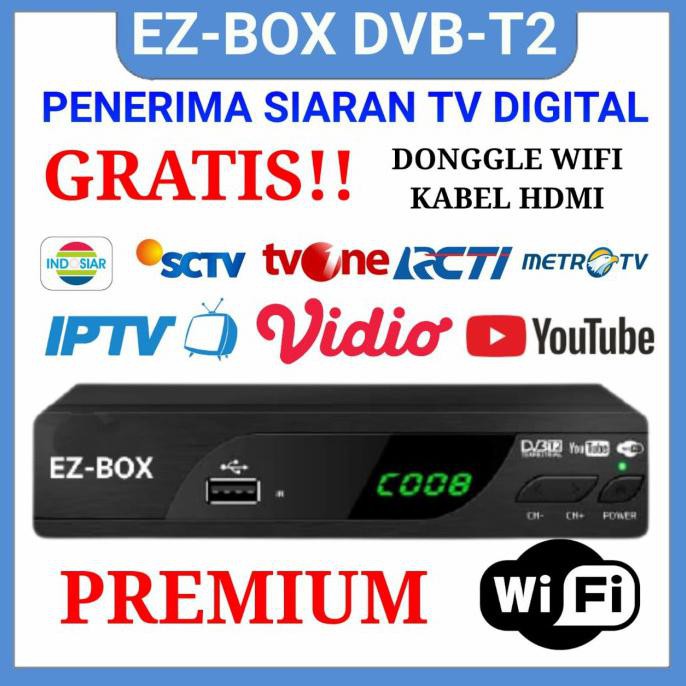 Ready&Siapkirim Set Top Box Dvb-T2 Ezbox Penerimaan Siaran Tv Digital Wifi Youtube - Tanpa Donggle