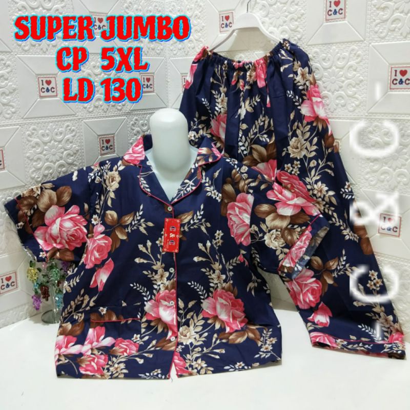 CNC - BAJU TIDUR WANITA PIYAMA CP SUPER JUMBO 5XL/LD 130/MICRO-B.avelin nevi