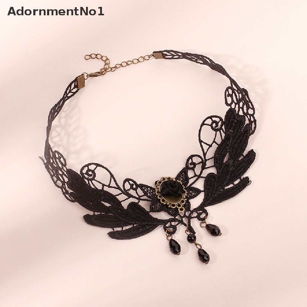 (AdornmentNo1) Kalung Choker Lace Banyak Lapis Gaya Retro Gothic Punk Untuk Wanita