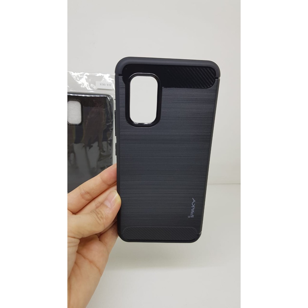 iPaky Carbon Vivo V19 6.44 inchi Slim Fit Carbon Soft Case VIVO V19 Fiber Multi Carbon ANTI MELAR