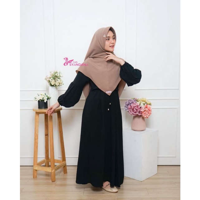 AISYA DRESS ORI BY HIJAB SYANDANA/GAMIS CRINKLE/GAMIS POLOS