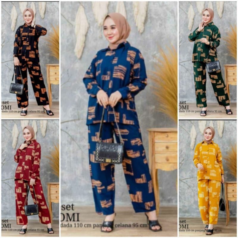 [BISA COD] Setelan Tie Dye One Set Rayon Super Lengan Panjang