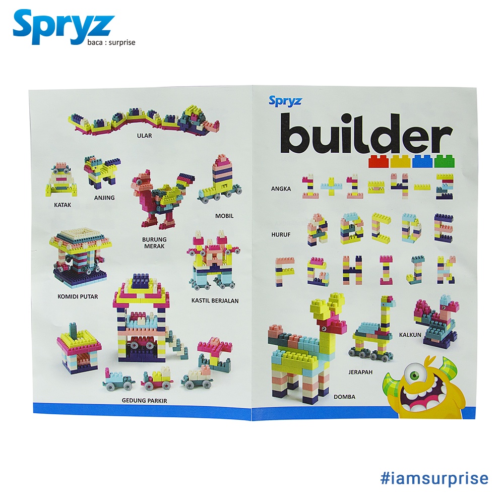 Spryz Builder Mainan Bricks Block 280 pcs