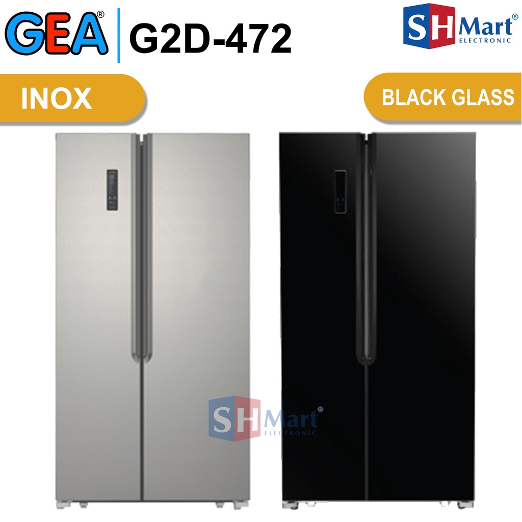 KULKAS SIDE BY SIDE GEA G2D-472 BLACK / G2D-472 INOX GARANSI RESMI  (MEDAN)