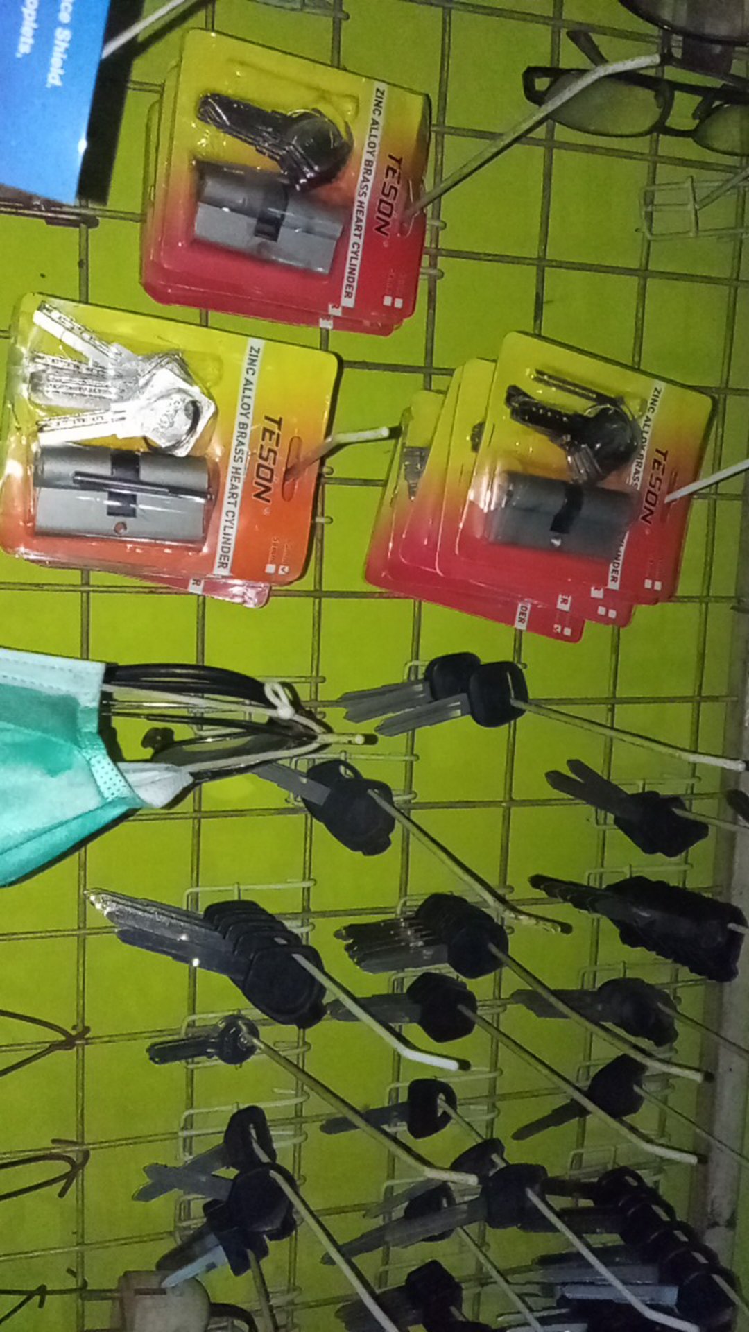 1 Set | Silinder Kunci Teson Besar - Kecil / Jantung Kuningan / Cylinder Press Door Lock Key