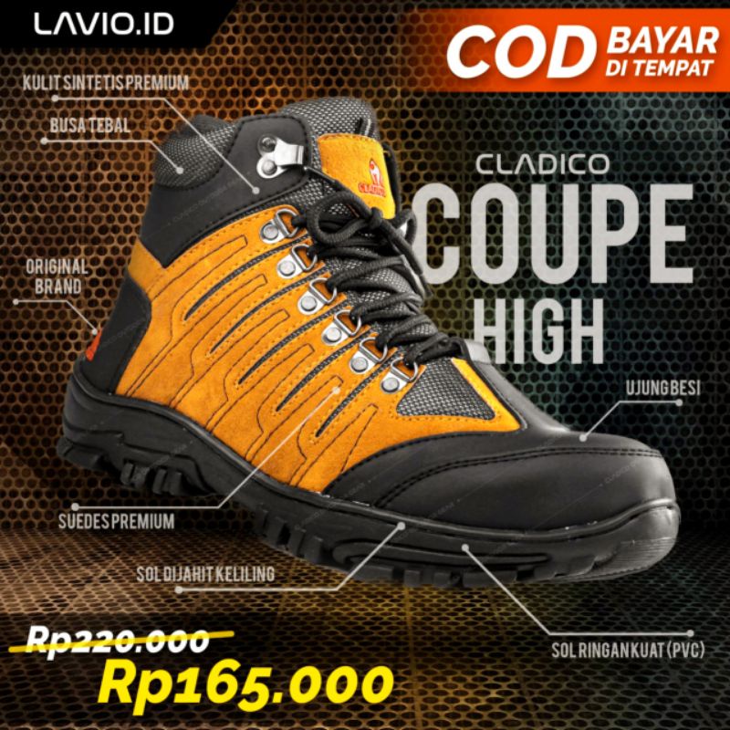 Cladico Coupe High Sepatu Safety Boots Gunung Pria Original Untuk Hiking Atau Kerja Proyek