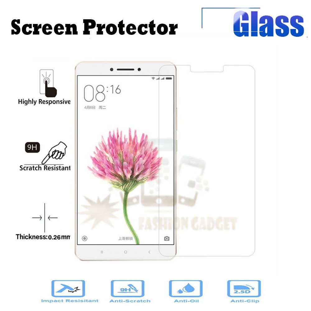 Tempered Glass Xiaomi Mi Max 2 Anti Gores Kaca Screen Protector Screen Guard Pelindung Layar -Clear