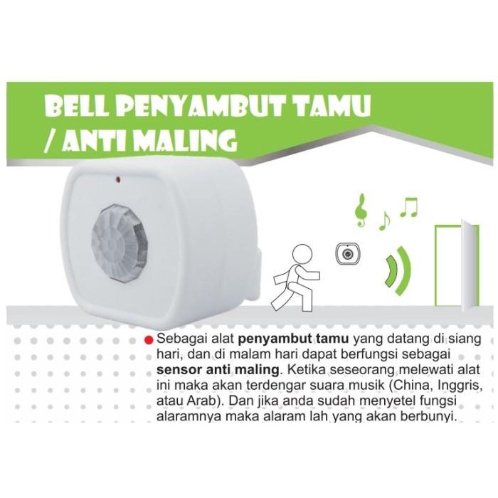 BELL PINTU SENSOR GERAK ALARM PENYAMBUT TAMU SENSOR GERAK ANTI MALING