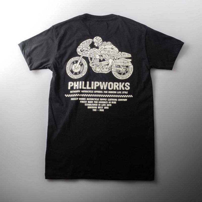 STHIRA | TSHIRT CAFE RACER GIRL PHILLIP WORKS | KAOS RIDING | KAOS DISTRO | KAOS KEREN