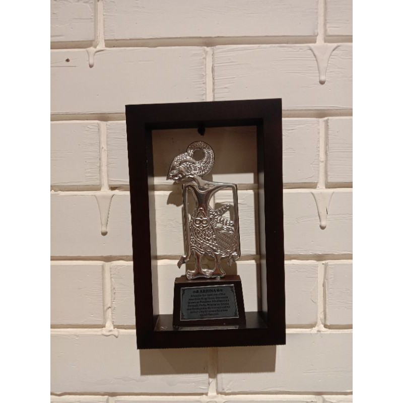 pajangan wayang Arjuna / plakat Wayang Arjuna / cinderamata Wayang Arjuna / Souvenir Wayang Arjuna