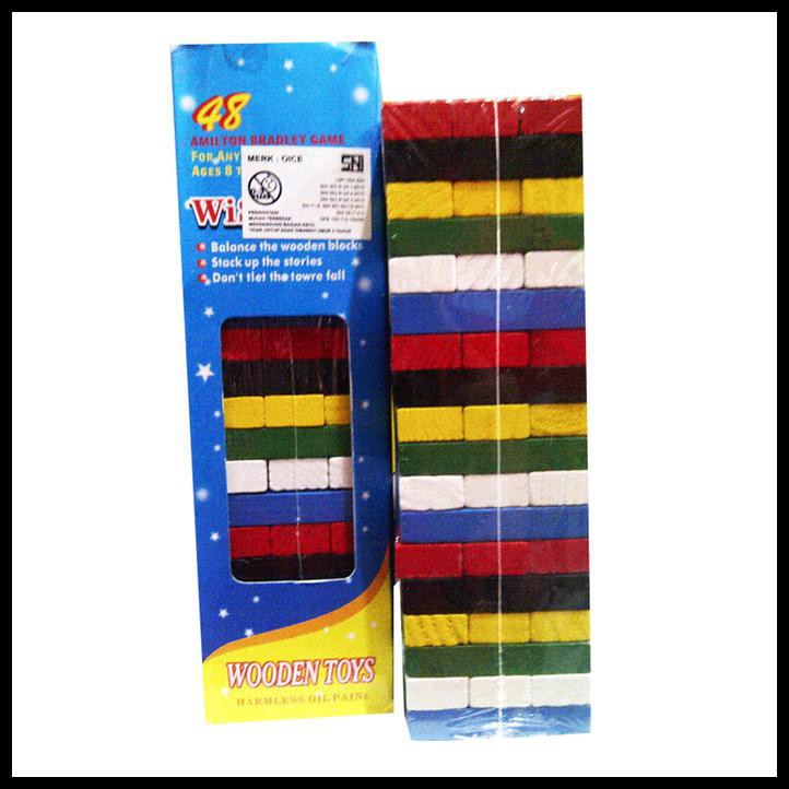 New Mainan Edukasi Anak - Balok Kayu Uno Stacko Wiss Toy Color Besar