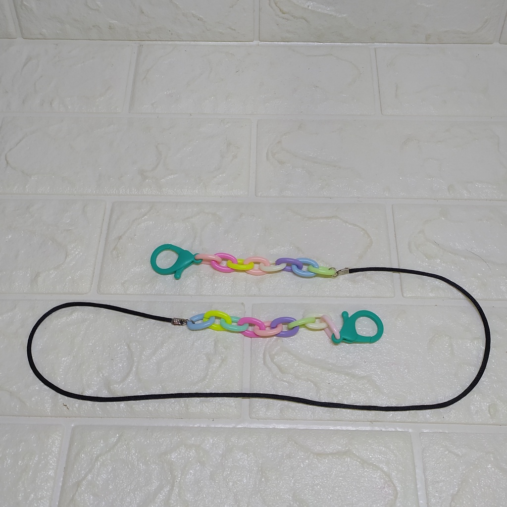 Strap Masker Rantai Pelangi Simple - Strap masker Cantik