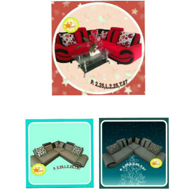 SOFA SUDUT MODERN VEGA+MEJA