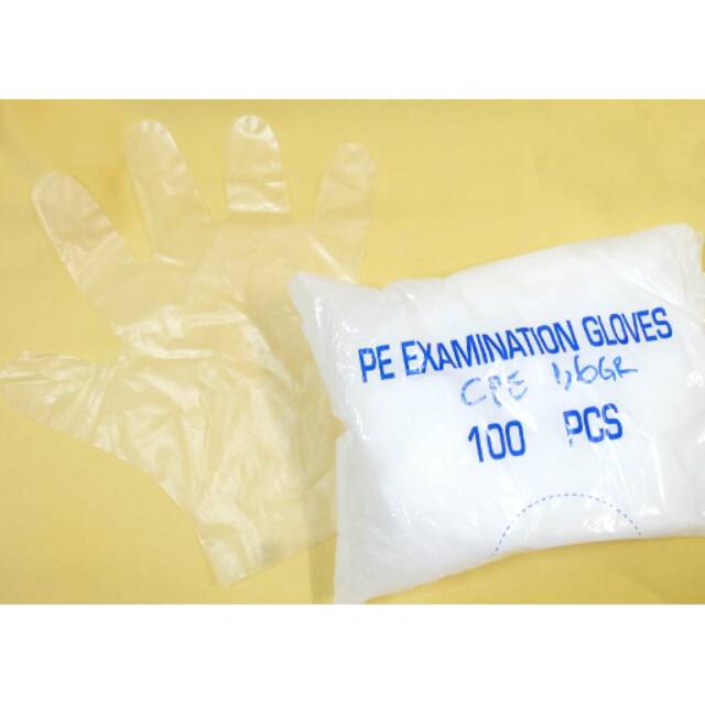 

Sarung tangan plastik super tebal isi 100pcs (CPE disposable plastic gloves 1.6g )