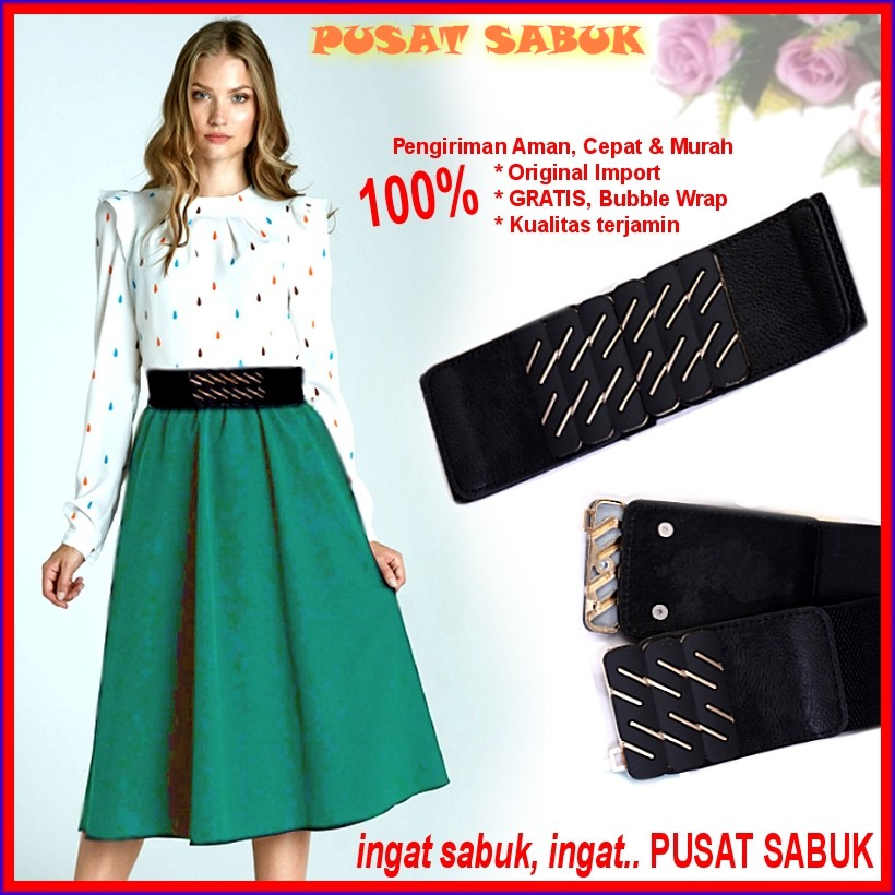 Gesper Fashion Korea Sabuk Wanita Obi Karet Women Belt Ikat Pinggang Cewek Oby Besar Jumbo Murah cm