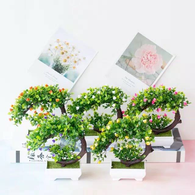 NM353 Bunga plastik / pajangan bunga Artificial / motif Rose/ Vas Petak