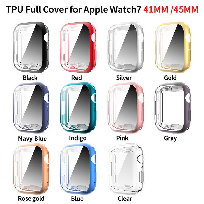 Soft Case TPU Transparan Cover Apple Watch Seri 7 6 5 4 3 2 1 SE 360 38 40 41 42 44 45mm