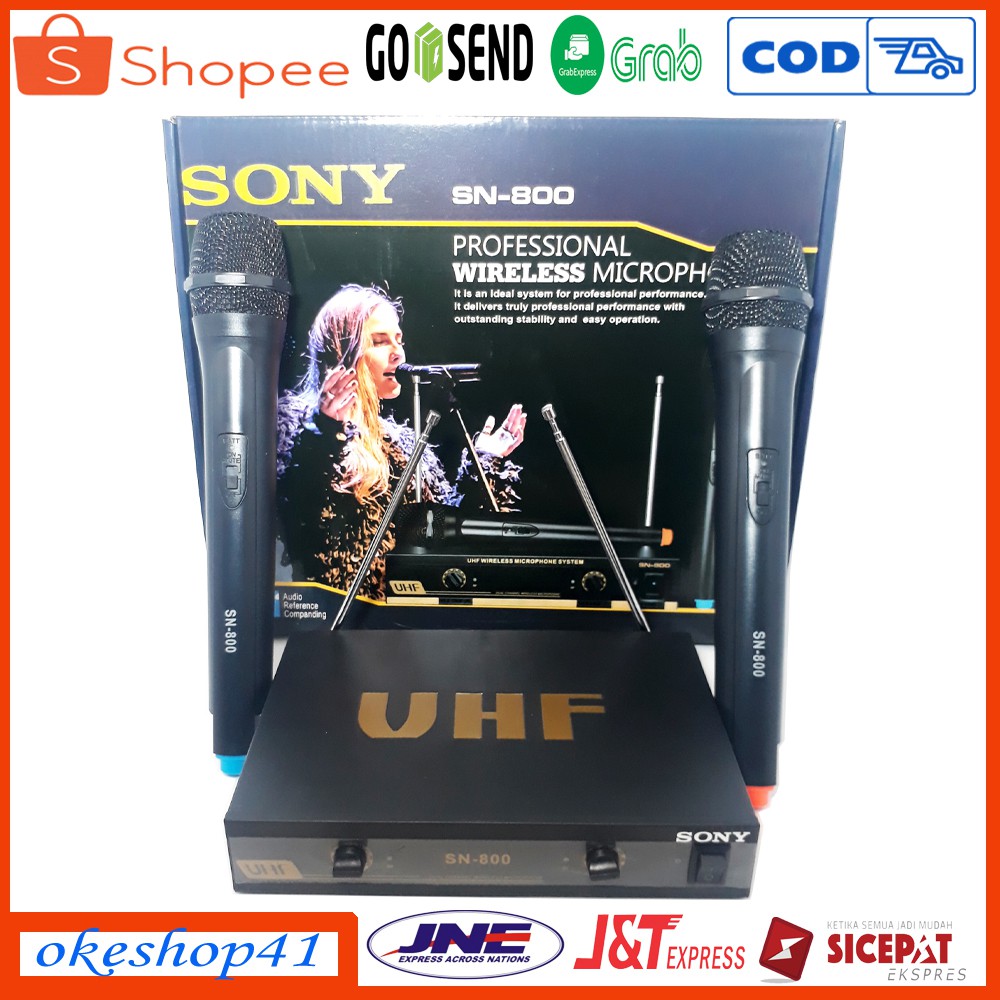 SONY Microphone Wireless SN-800 Mic Karaoke Suara Mantap Batrai AA