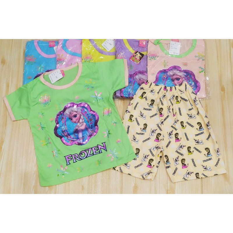 Setelan frozen lampu &amp; music-baju anak perempuan 1 set