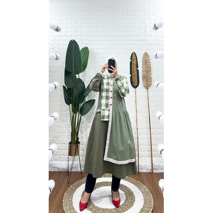LONG TUNIK KATUN KOMBINASI SYAINA BY SEMUT ORIGINAL