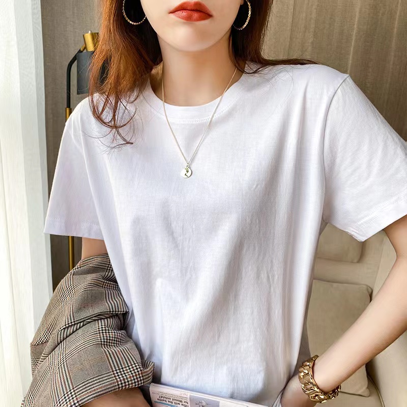 Putih Polos /Kaos Polos Katun Combad Pria/wanita - Unisex - Tangan Pendek