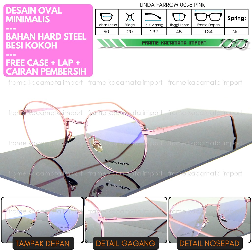 Frame Kacamata Minus Oval Korea Pria Wanita