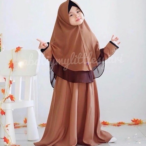 PROMO IYORA SYARI KIDS BO MOSSCRAPE 4-6 Tahun Gamis Syari Set Hijab Anak Perempuan Gamis Anak Murah