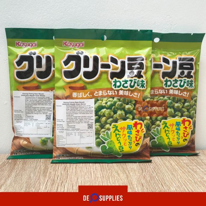

Kasugai Wasabi Green Mame 72g- Kacang Polong Wasabi Jepang Snack Japan