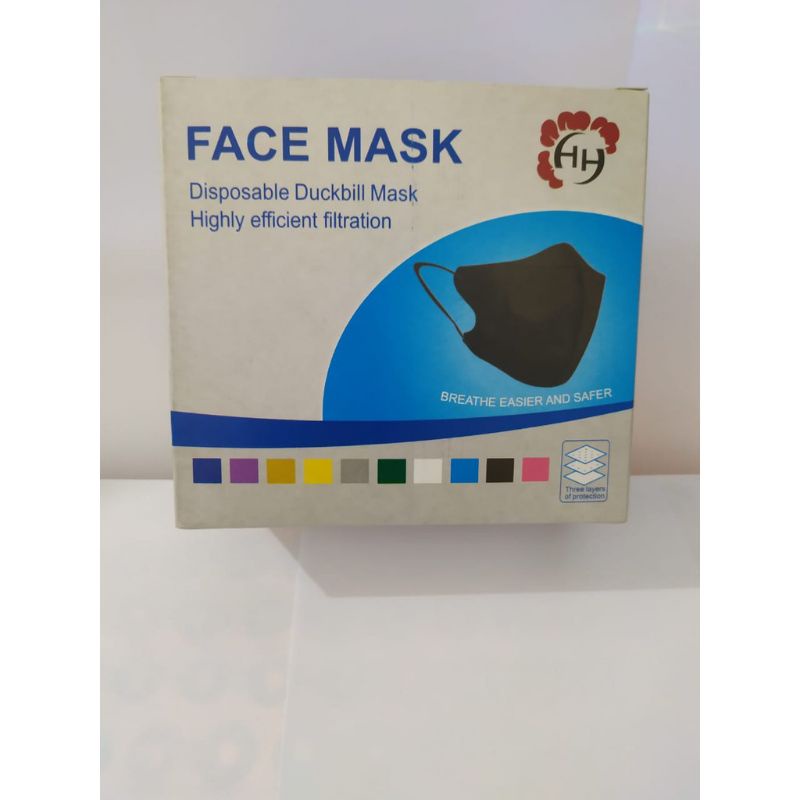 MASKER DUCKBIL 3ply Hitam &amp; putih eceran