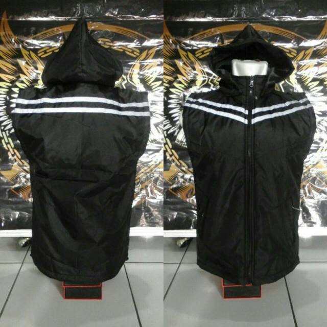 Jaket rompi parasut motor list dark glow