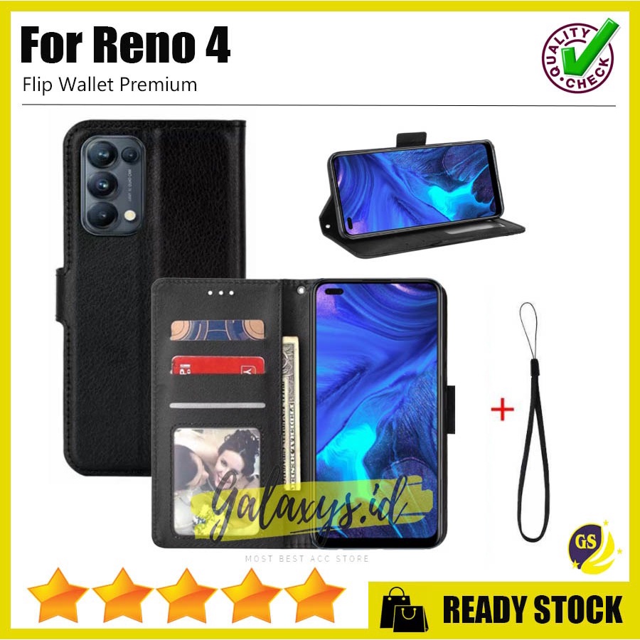 Case Oppo Reno 6 4G Reno 6 5G Reno 5 5F 4F 4 Pro 3 Pro 2 2f Ace 6.4 Reno 10x zoom Flip Wallet Leather Cover Dompet Kulit