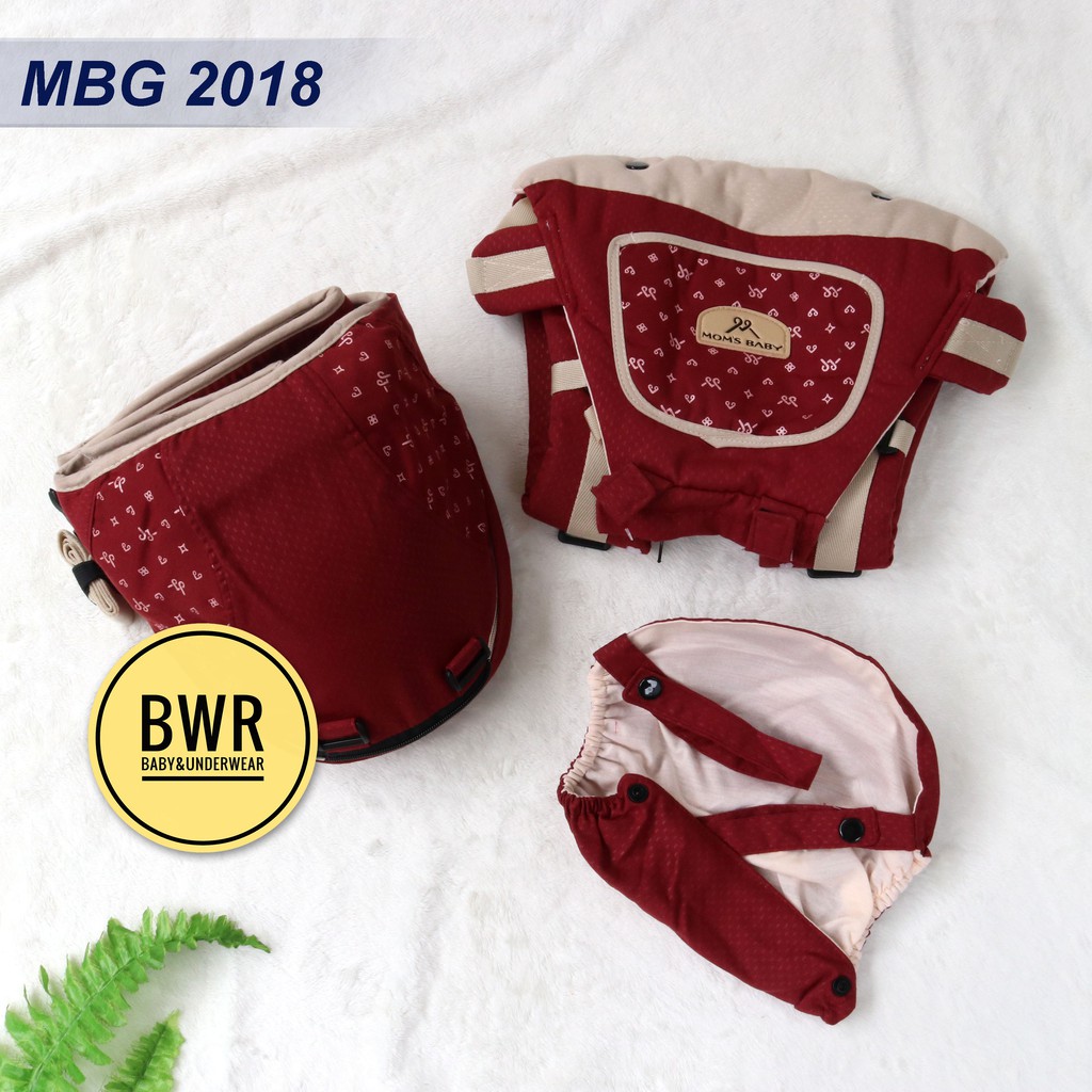 Gendongan Bayi Moms Baby MBG 2018 | Hipseat MAVY SERIES Gendongan Depan - Bwr