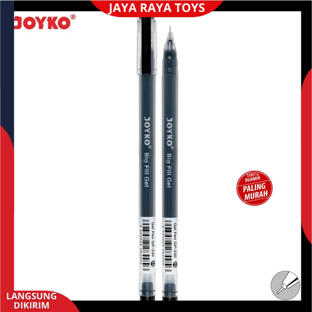 ( PROMO ) Gel Pen Pulpen Pena Joyko GP-330 Big Fill Gel 0.5 mm 1 pak ( isi 12 Pcs)