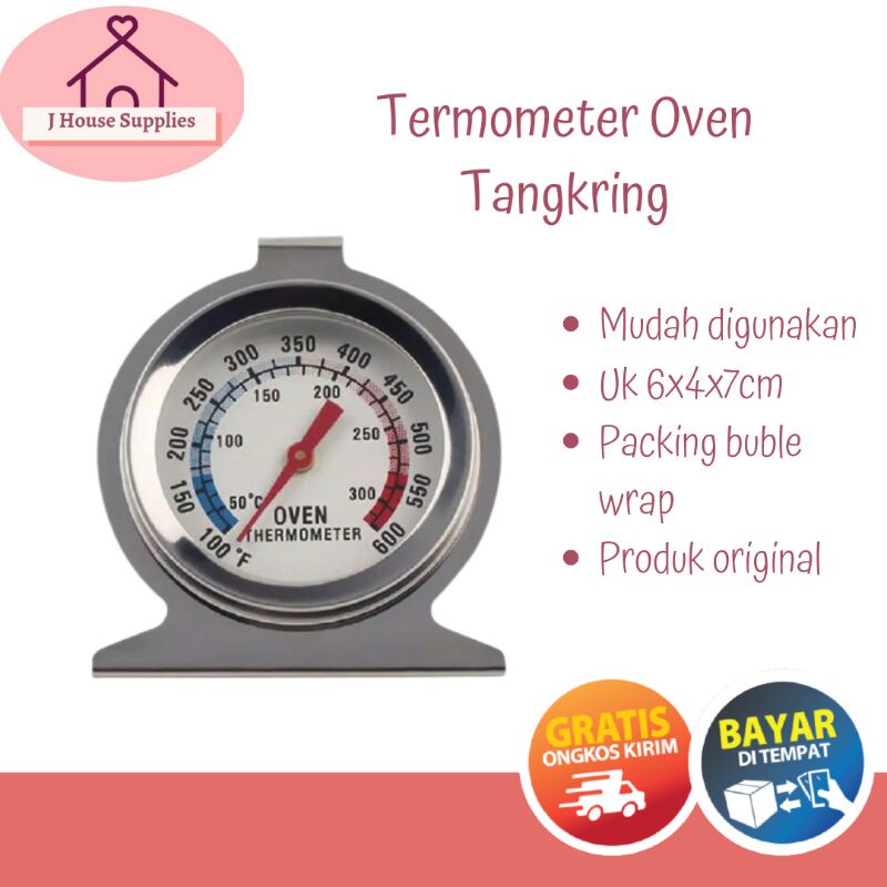 Termometer Oven Tangkring Oven Thermometer Kompor Hock Analog Baking Grill Pengukur Panas Pemanggang