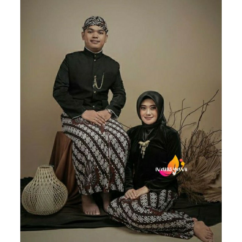 Baju Prewed/ Baju Preweding/ Baju Couple/ Baju adat jawa 1set (BONUS BENGGOL BESKAP)