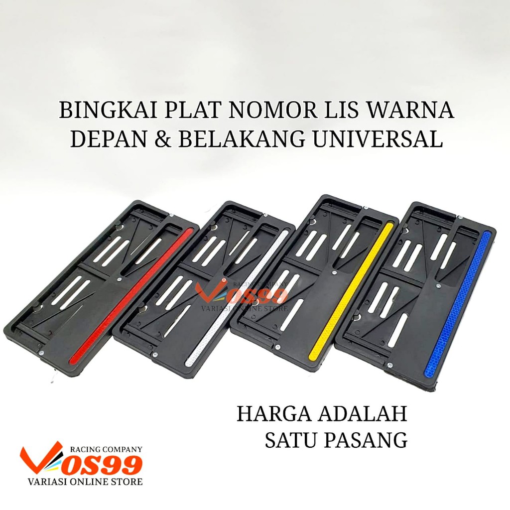 2 PCS BINGKAI PLAT NOMOR DEPAN DAN BELAKANG BAHAN PLASTIK MOTIF LIS WARNA BISA UNTUK SEMUA MOTOR