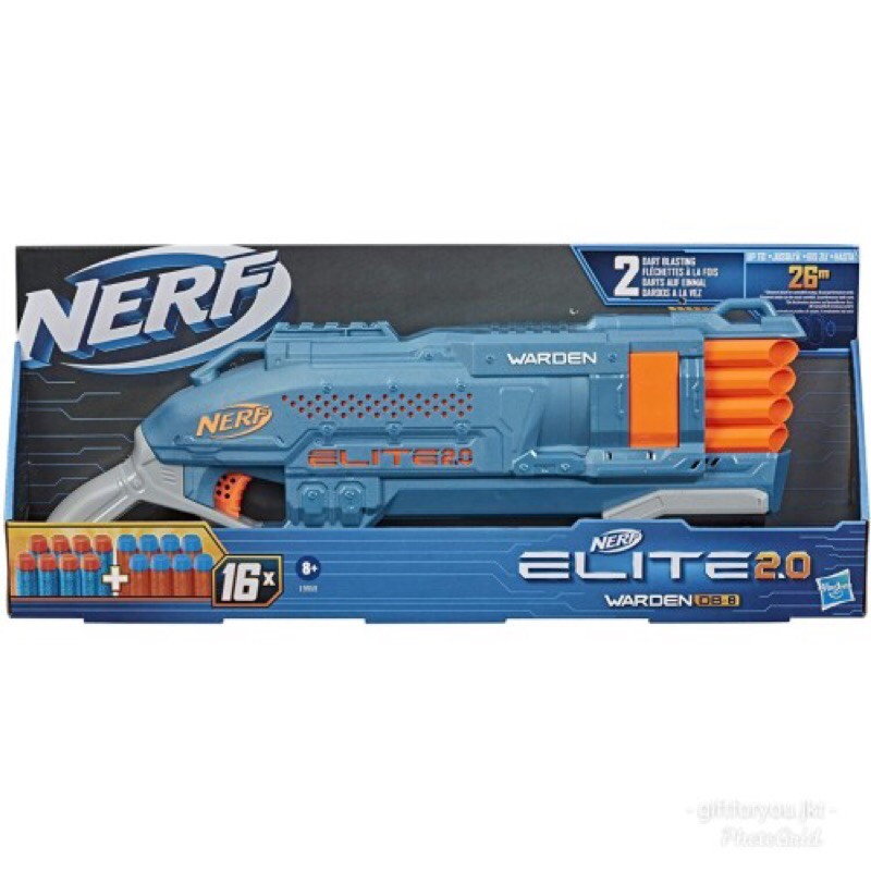 Nerf Elite 2.0 WARDEN DB8 Dapat 16 Peluru Nerf 2 Warna - Nerf Gun Original Murah - Tembakan Shotgun