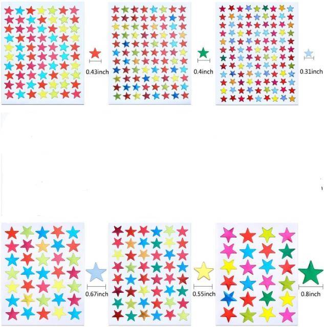 Colorful Reward Stickers (Stiker Bintang isi 10 lembar)