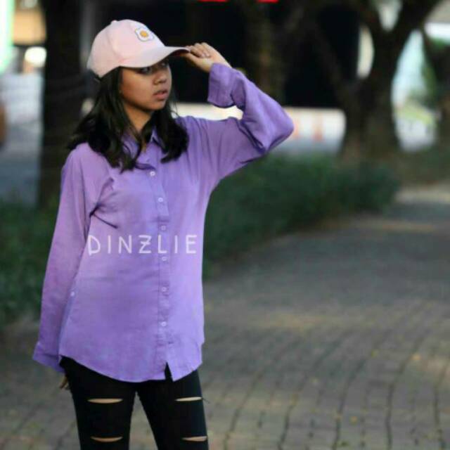 KEMEJA WANITA WARNA LILAC