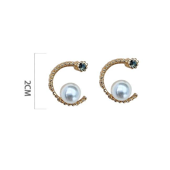 LRC Anting Tusuk Fashion Gentle And Delicate Earrings Imitation Pearl S925 Silver Earrings F75334