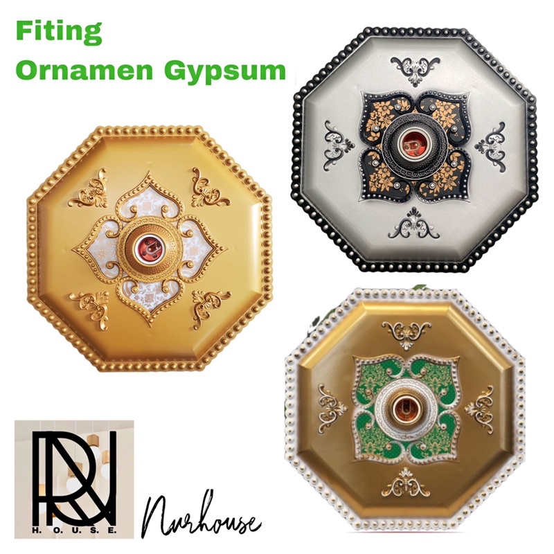 Fiting Hias Gypsum Ornamen 30 Cm Dudukan Lampu Hias