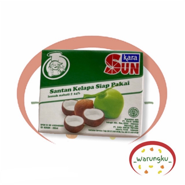 SunKara KOTAK Kara Santan Cair 200ml Sun Kara BANDUNG