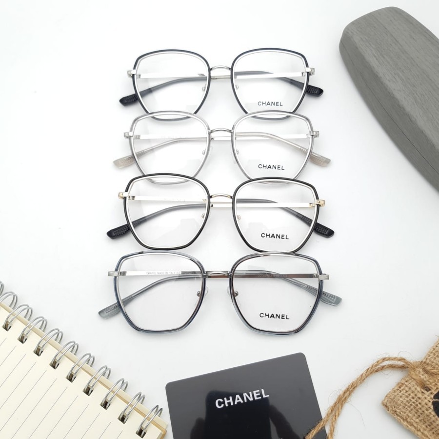 *MURAH* Frame Fashion Gaya Pria Wanita Kacamata Chanell 0230 (paket hemat)