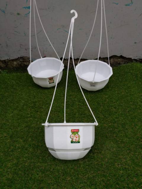 Pot bunga gantung gardenia no.08 lionstar 22cm warna putih keramik