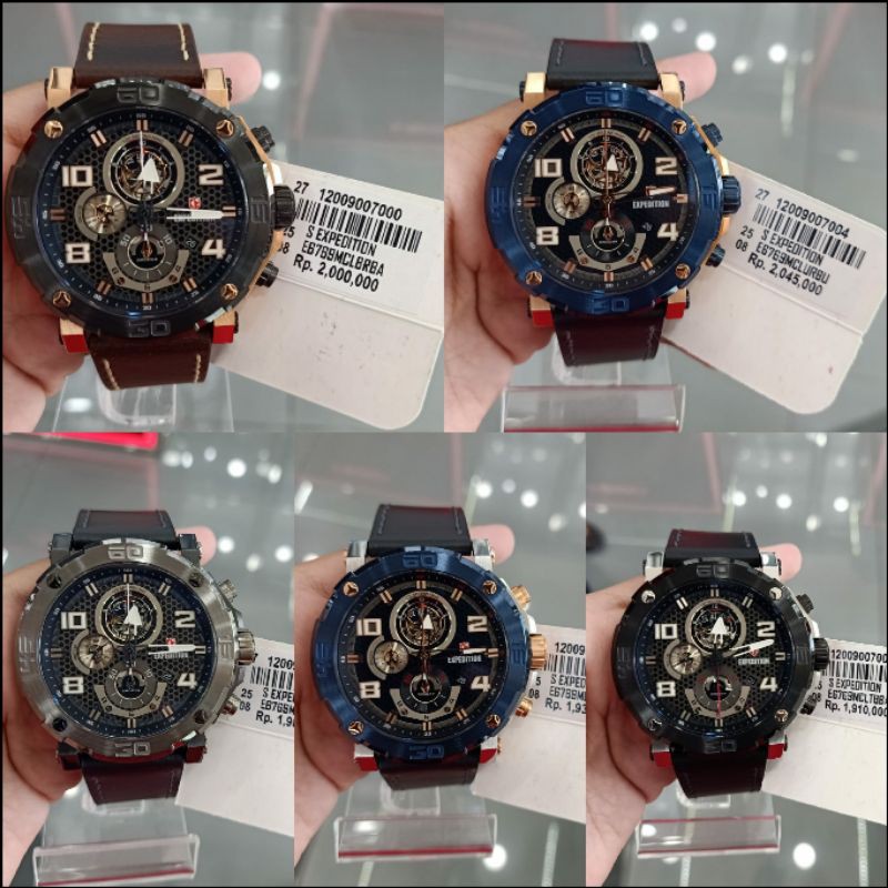 SALE TERMURAH Jam Tangan Pria Expedition E 6769 e6769 Chronograph Leather Original 47mm