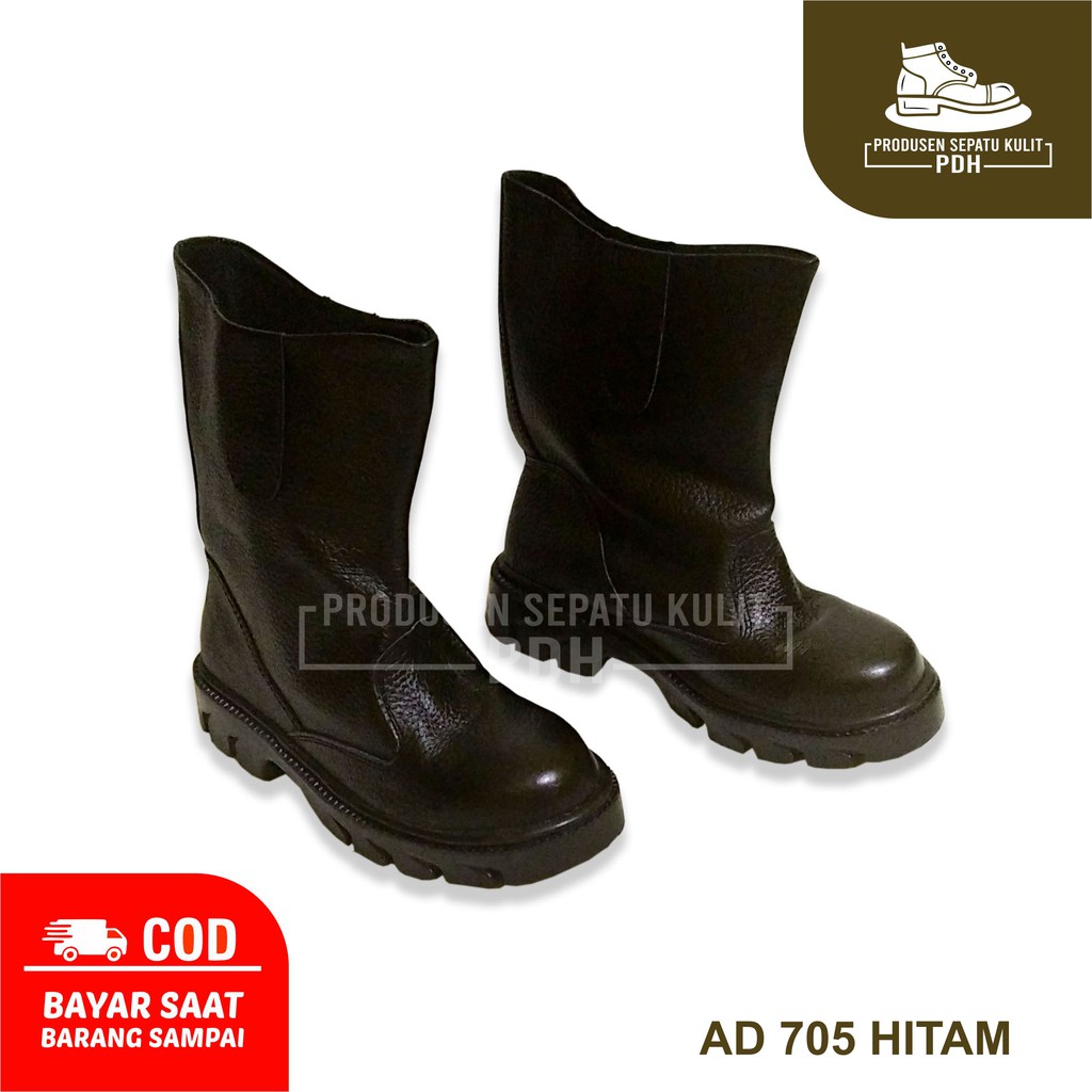 SEPATU SAFETY BOOTS PRIA KULIT ASLI UJUNG BESI BAJA SEFTY PRIA SEPATU SEPTI PROYEK – AD 705 HTM