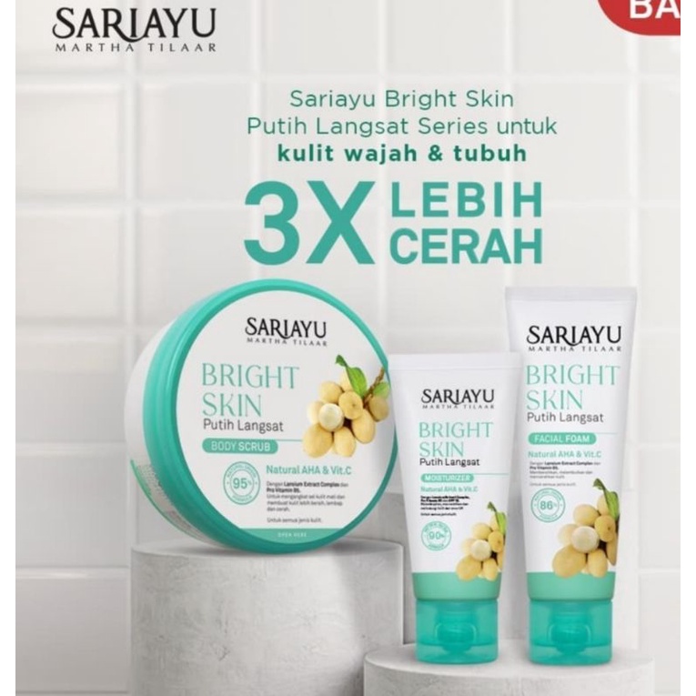 PAKET SARIAYU BRIGHT SKIN PUTIH LANGSAT 3 ITEM