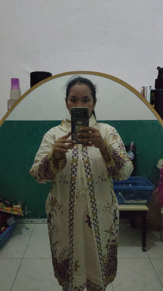 Tunik Cibulan Anggrek Putih #2 Tunik Batik Cantik Tunic Batik Tutrleneck Muslim Seragam Batik